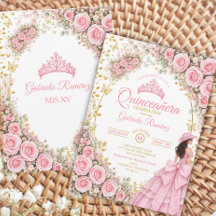 Rosa rosor gyllene fjäril västern Quinceañera