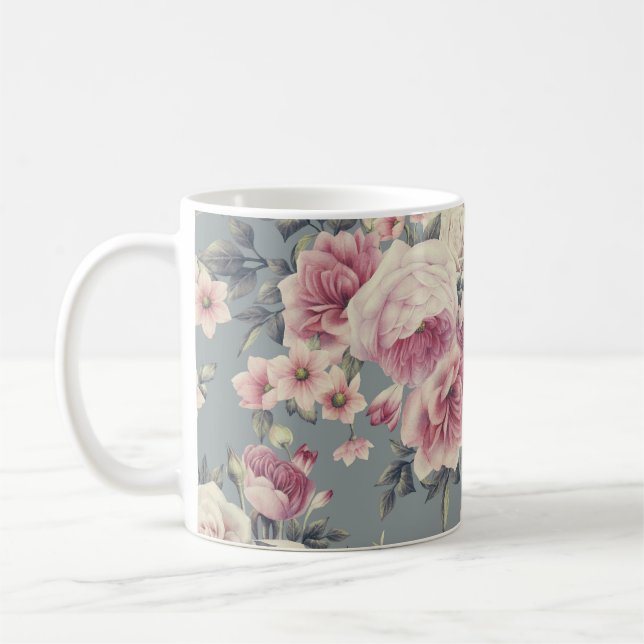 rosa rosor kaffemugg (Vänster)