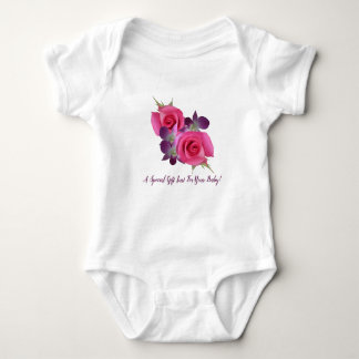 Rosa rosor lila orkidéer Baby Girl klänning T Shirt