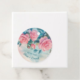 Rosa rosor målning bröllopsdusch ANPASSAD Gåvor Etiketter
