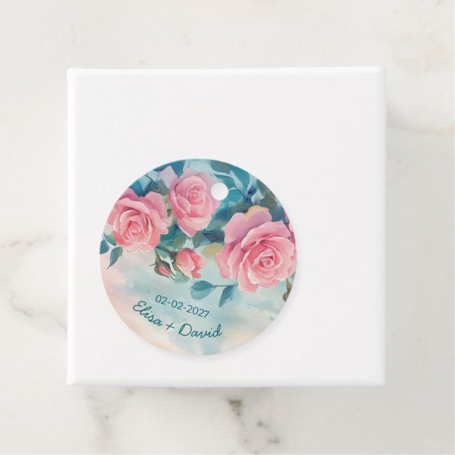 Rosa rosor målning bröllopsdusch ANPASSAD Gåvor Etiketter (På plats)
