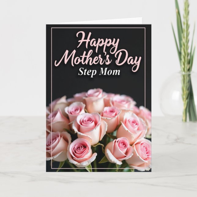 Rosa rosor Mamma Tribute Card Kort (Framsida)
