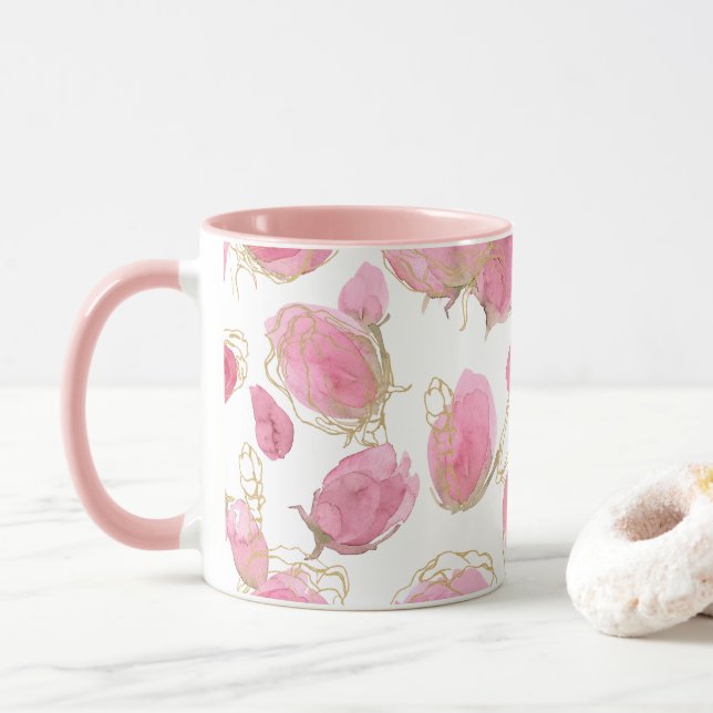 Rosa rosor mugg (Med munk)