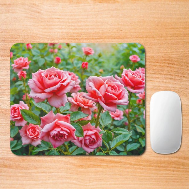 Rosa Rosor Musmattor (Mouse pad with pink roses)