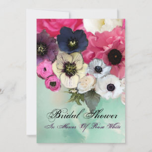 ROSA ROSOR OCH ANEMONE BLOMMOR BRUDSHOWER INBJUDNINGAR