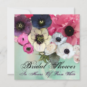 ROSA ROSOR OCH ANEMONEBLOMMOR BRUDSHOWER INBJUDNINGAR