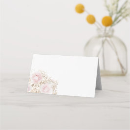 rosa rosor och babysand bouquette placeringskort