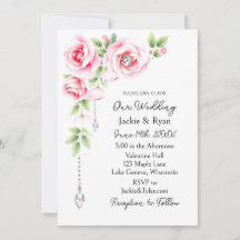 Rosa rosor och diamantbröllop
