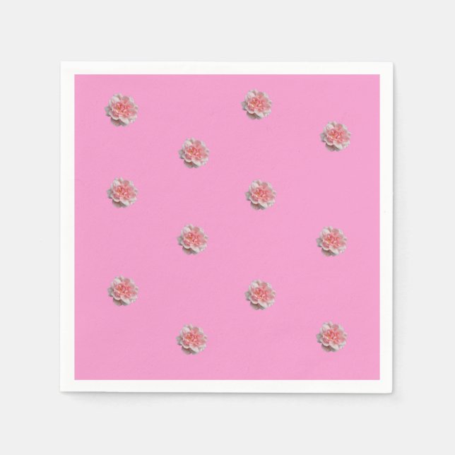 Rosa rosor på rosa pappersservett (Framsidan)