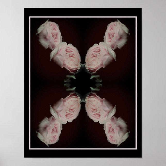 Rosa rosor par vintage abstrakt poster (Framsidan)