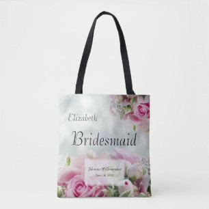 Rosa rosor & peonies Elegant brudtjej-väskor Tygkasse