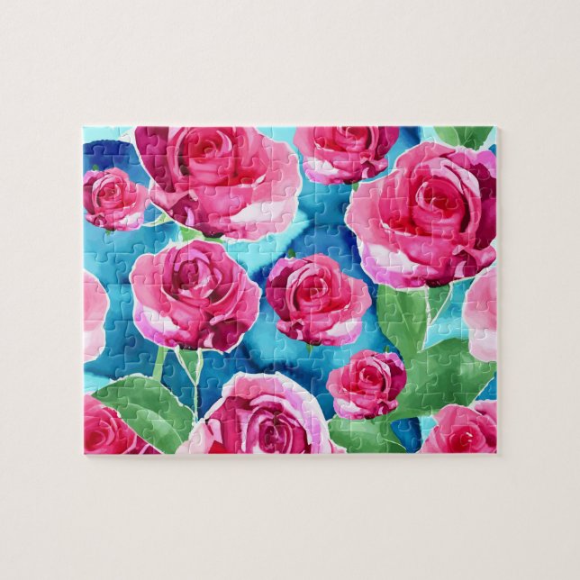 Rosa rosor pussel (Horisontell)