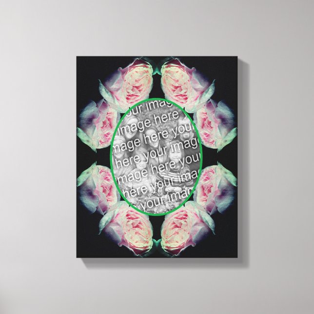 Rosa rosor ram Skapa din egen foto Canvastryck (Framsida)