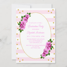 Rosa rosor randiga examensbrunch