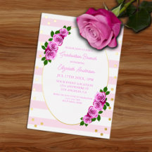 Rosa rosor randiga examensfrukost