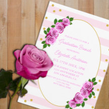 Rosa rosor randiga examensfrukost