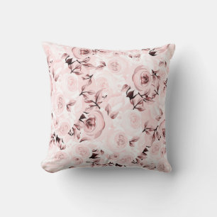 Rosa rosor Shabby Chic Glam Elegant Blommig Dekor Kudde