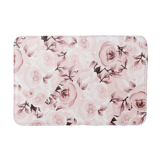 Rosa rosor shabby chic glamour blomsterdekoration badrumsmatta (Framsidan)