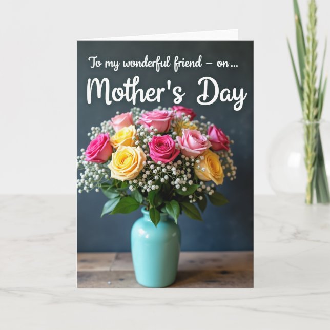 Rosa rosor till mammas kort (Framsida)