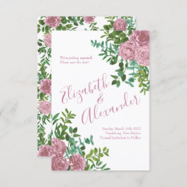 Rosa rosor Trädgård Vårbröllop Inbjudningar