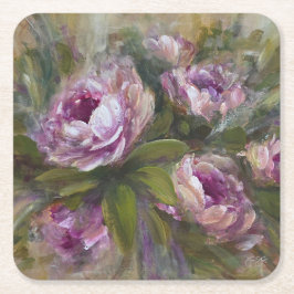 Rosa rosor underlägg papper kvadrat