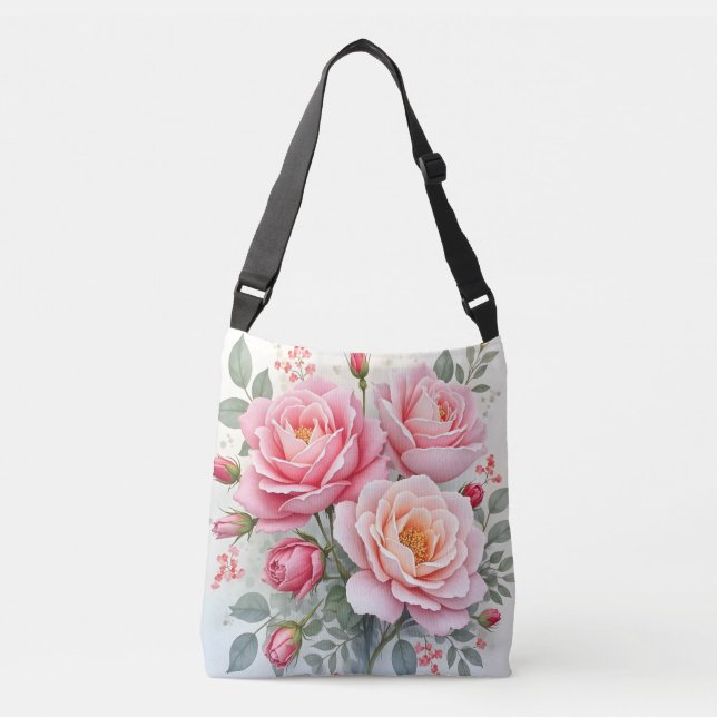 Rosa rosor Vacker Lyx Populär Kollektion Axelväska (Framsida)