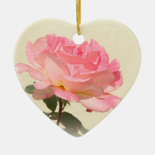 Rosa rosprydnad julgransprydnad keramik