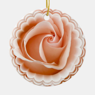 Rosa rosprydnad julgransprydnad keramik