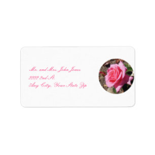 Rosa rosreturadressetikett adressetikett