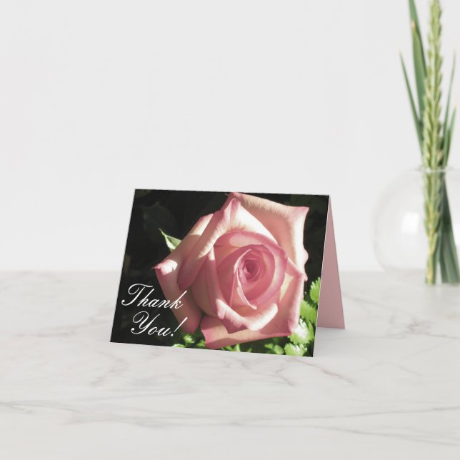 Rosa rostack Notecard Tack Kort (Framsida)