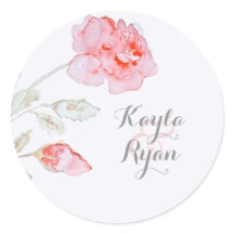 Rosa rosvattenfärgbröllop