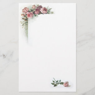 Rosa rosvintagebrevpapper brevpapper