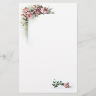 Rosa rosvintagebrevpapper brevpapper