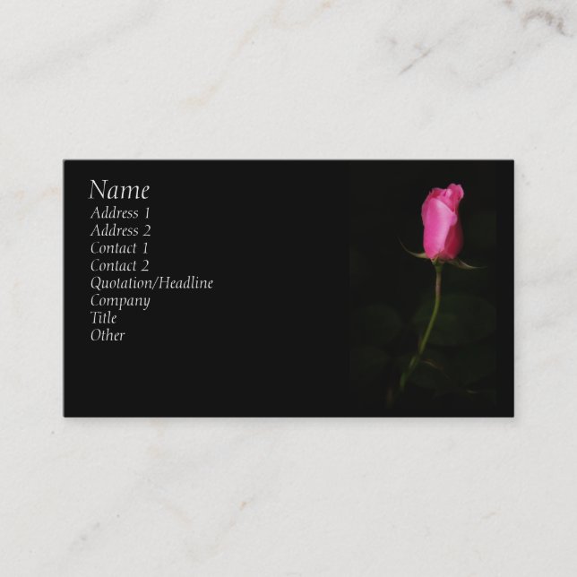 Rosa rosvisitkort visitkort (Framsida)