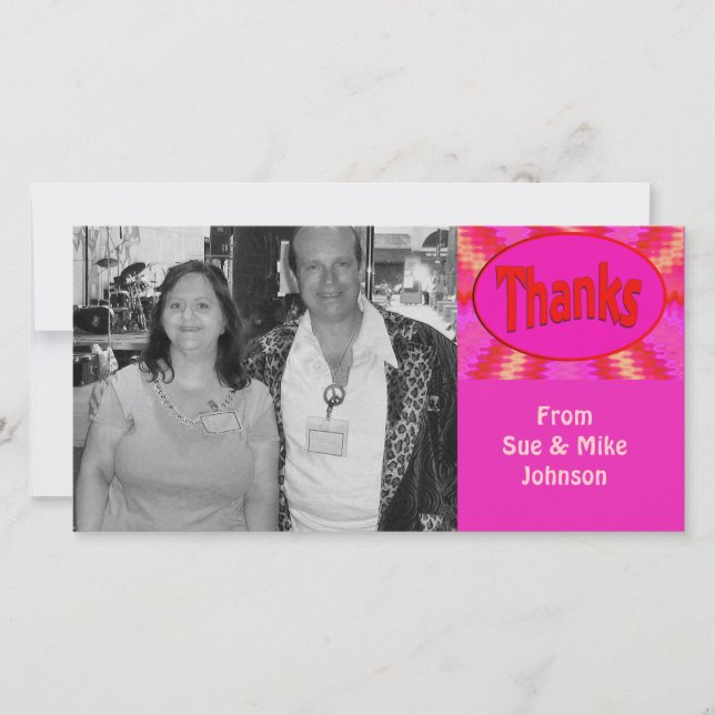 rosa rött tack kort (Framsida)