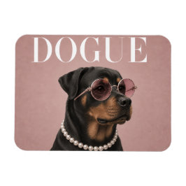 Rosa Rottweiler Hund Covergirl Magnet