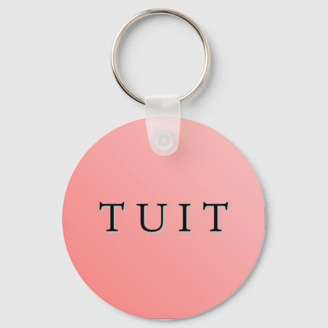 Rosa Round Tuit Keychain Nyckelring (Framsida)