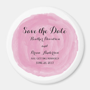 Rosa Round Watercolor Spara datum magneter