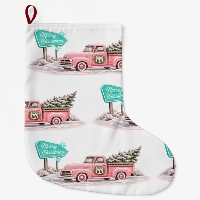 Rosa Route 66 jul charm Stor Julstrumpa (Framsidan)