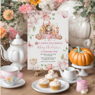 Rosa Royal Castle Princess Birthday Inbjudningar