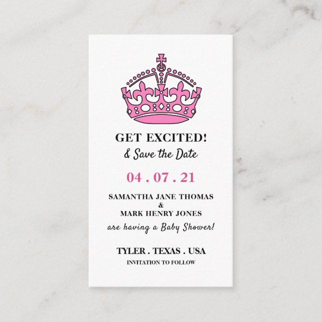 Rosa Royal Krona, Hämta exkredit och spara datum Tilläggskort (Framsida)