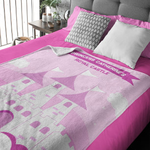 Rosa Royal Princess Castle Girl Birthday Fleecefilt