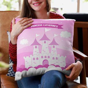 Rosa Royal Princess Castle Girl Birthday Kudde