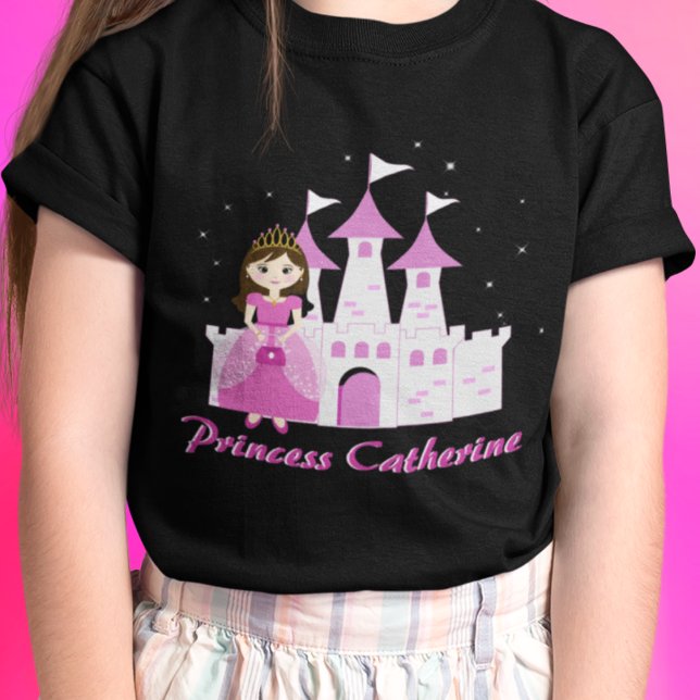 Rosa Royal Princess Castle Girl Birthday T Shirt (Skapare uppladdad)