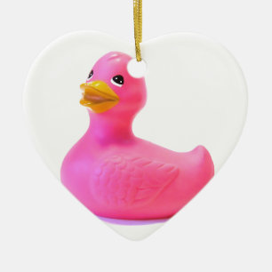 Rosa Rubber anka Julgransprydnad Keramik
