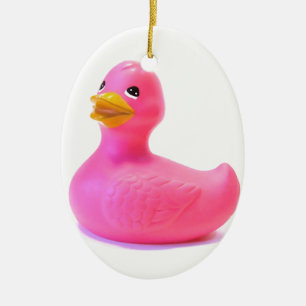 Rosa Rubber anka Julgransprydnad Keramik
