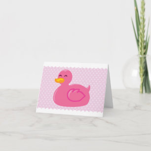 Rosa Rubber Ducky, tack. Tack Kort