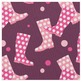 Rosa Rubber Rain Boots Mönster Tyg