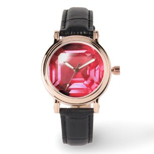 Rosa Ruby Gemstone Armbandsur