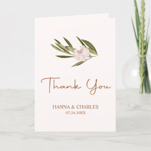 Rosa Ruby Greenery Orchid Eucalyptus Bröllop Tack Kort